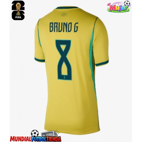 Camiseta Brasil Bruno Guimaraes #8 Primera Equipación Replica Mundial 2026 para mujer mangas cortas